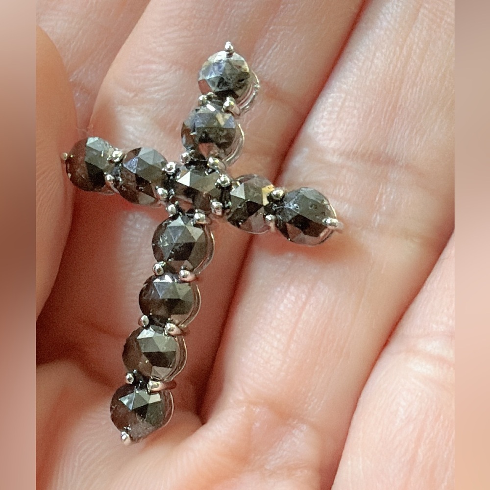 Black diamonds Cross pendant